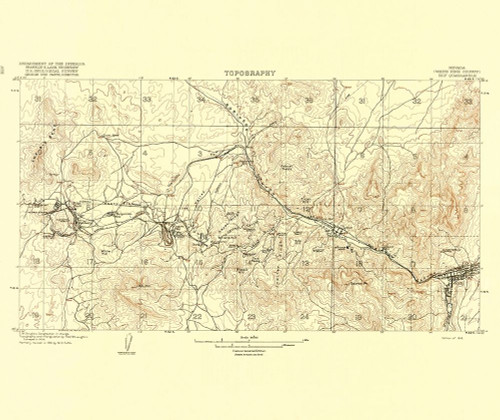 Ely Nevada Quad - USGS 1916 Poster Print by USGS USGS # NVEL0002