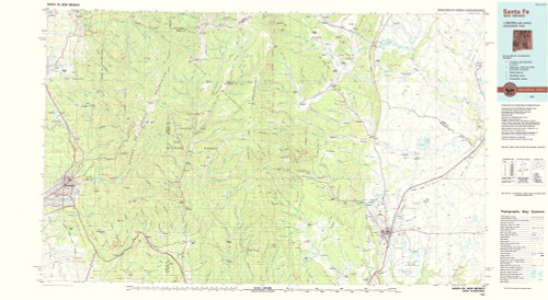 Santa Fe New Mexico Quad - USGS 1983 Poster Print by USGS USGS # NMSF0004
