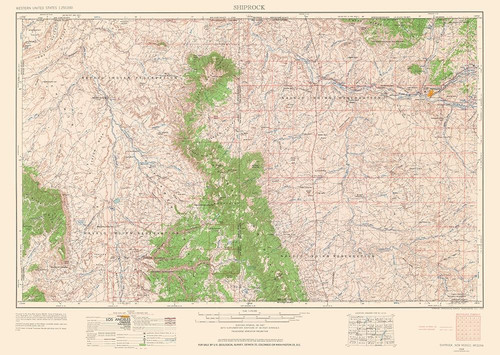Shiprock New Mexico Quad - USGS 1963 Poster Print by USGS USGS # NMSR0001