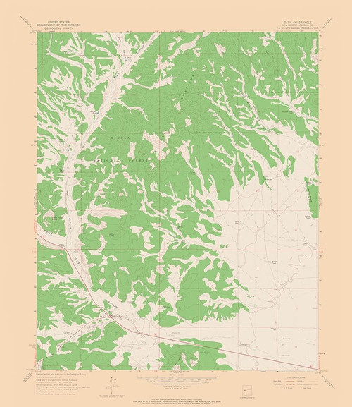 Datil New Mexico Quad - USGS 1963 Poster Print by USGS USGS # NMDA0002