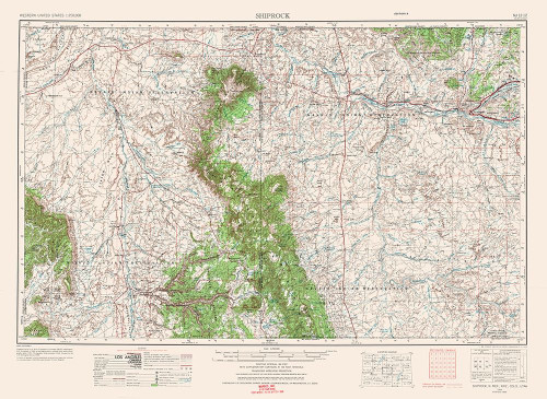 Shiprock New Mexico Quad - USGS 1954 Poster Print by USGS USGS # NMSH0001