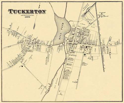 Tuckerton New Jersey Landowner - Woolman 1878 Poster Print by Woolman Woolman # NJTU0002