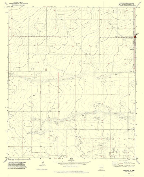 Garrison New Mexico Quad - USGS 1972 Poster Print by USGS USGS # NMGA0002
