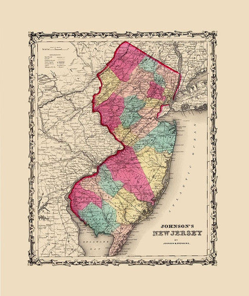 New Jersey - Johnson 1860 Poster Print by Johnson Johnson # NJZZ0026