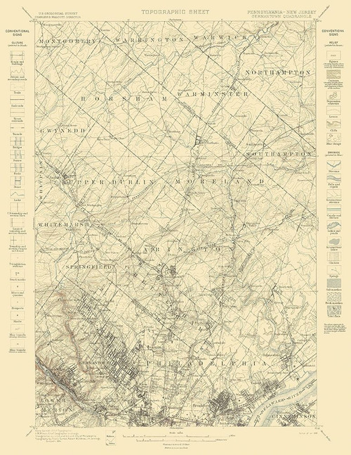 Germantown Pennsylvania New Jersey Quad Poster Print by USGS USGS # NJGE0001