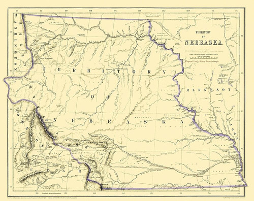 Nebraska Territory - Rogers 1857 Poster Print by Rogers Rogers # NEZZ0002