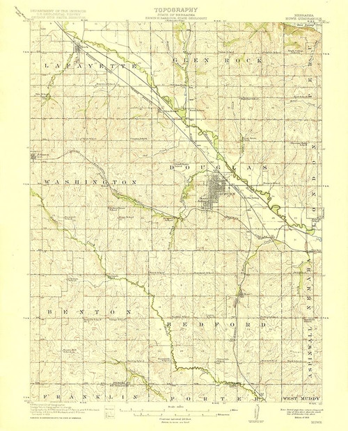 Howe Nebraska Quad - USGS 1915 Poster Print by USGS USGS # NEHO0001