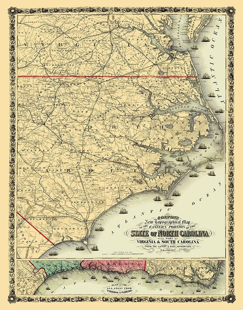 North Carolina, Eastern Portion - Colton 1861 Poster Print by Colton Colton # NCZZ0001 North Carolina, Eastern Portion - Colton 1861 Poster Print by Colton Colton # NCZZ0001