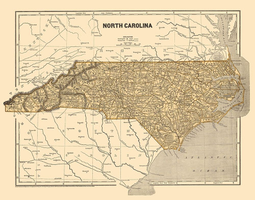 North Carolina - Morse 1845 Poster Print by Morse Morse # NCZZ0016