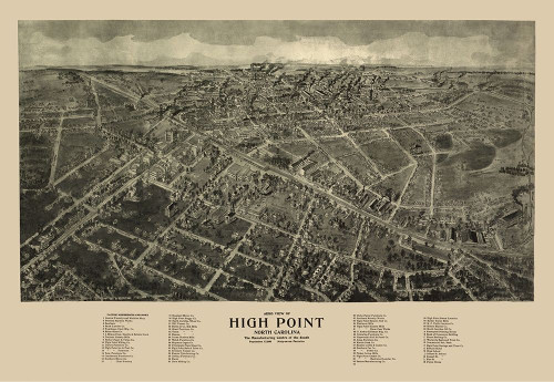 High Point North Carolina - Hart 1913 Poster Print by Hart Hart # NCHI0001