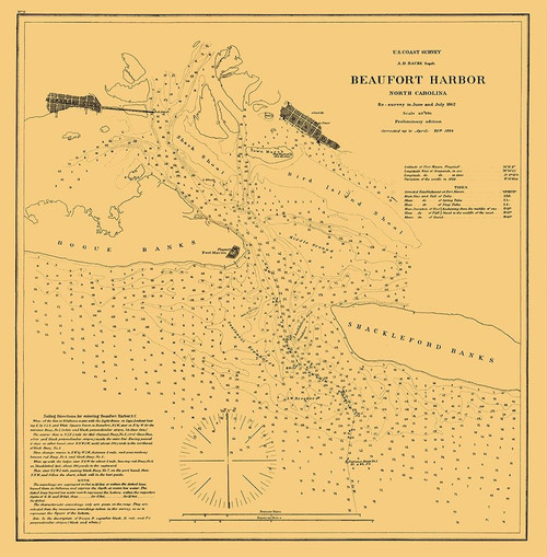 Beaufort Harbor - Krebs 1864 Poster Print by Krebs Krebs # NCBE0002
