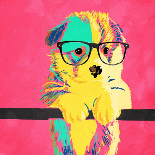Puppy Vision Poster Print by Milli Villa # MVSQ621A