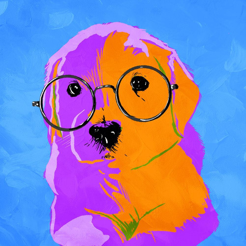 Puppy Eyes V2 Poster Print by Milli Villa # MVSQ622B