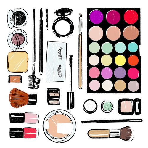 More And More Make Up Tools Poster Print by Mlli Villa # MVSQ493C