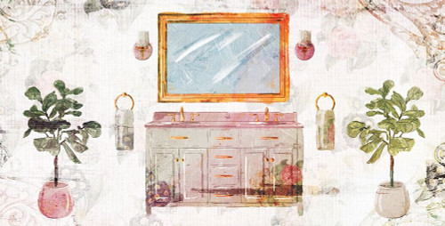 Floral Bathroom 1 Poster Print by Milli Villa # MVRN123A