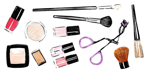 Makeup Tools Horizontal Poster Print by Mlli Villa # MVRN105B