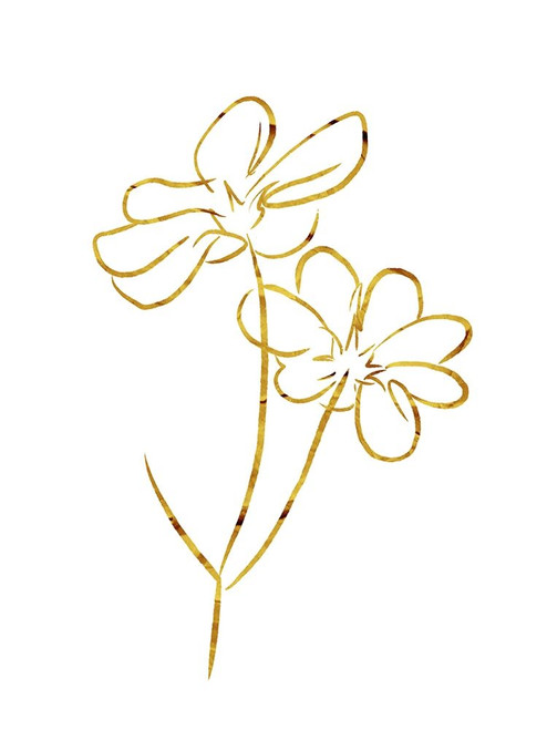 Simple Gold Flowers 2 Poster Print by Milli Villa # MVRC675B