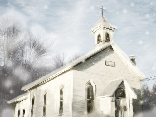 Church Snow Day Poster Print by Mlli Villa # MVRC600A