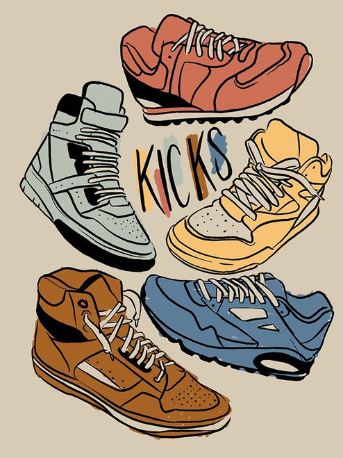Retro Kicks Mute Colored Poster Print by Milli Villa # MVRC641B2