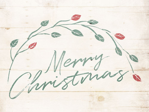 Merry Christmas Leaves Poster Print by Mlli Villa # MVRC562B