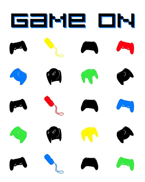 Gamer On Blue Poster Print by Mlli Villa # MVRC545B
