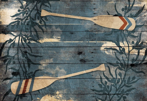 Blue Wall Oars Poster Print by Mlli Villa # MVRC490B