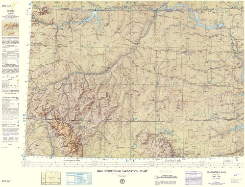 Yellowstone River Montana Aeronautical Sheet Poster Print by USAF USAF # MTYS0001