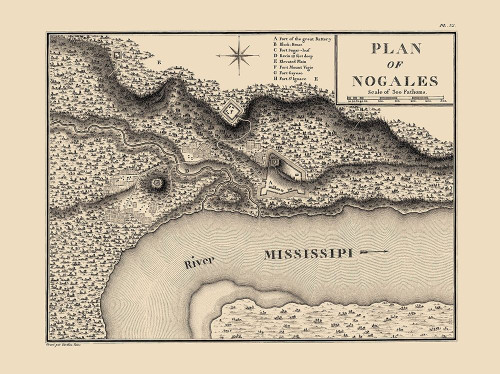 Nogales Mississippi - Collot 1796 Poster Print by Collot Collot # MSNO0001