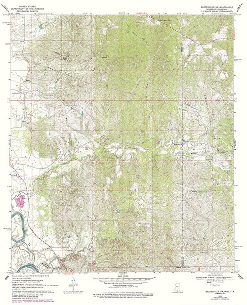 South West Baxterville Mississippi Quad - USGS Poster Print by USGS USGS # MSBA0001