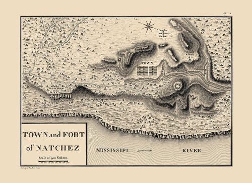 Natchez Mississippi - Collot 1796 Poster Print by Collot Collot # MSNA0001