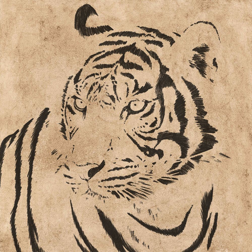 Parchment Tiger 1 Poster Print by Marcus Prime # MPSQ262A