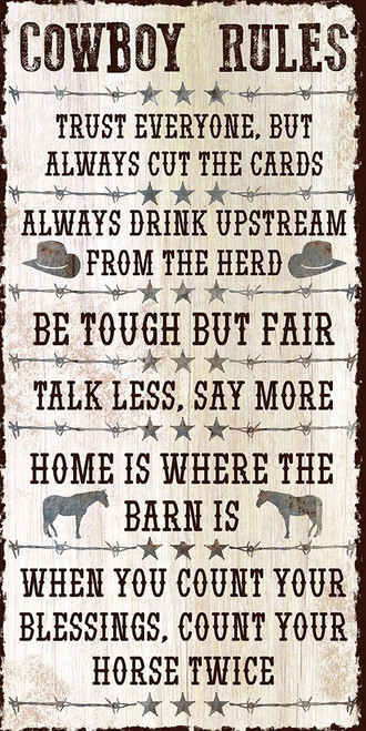 Tough Cowboy Rules Poster Print by Marcus Prime # MPRN068A
