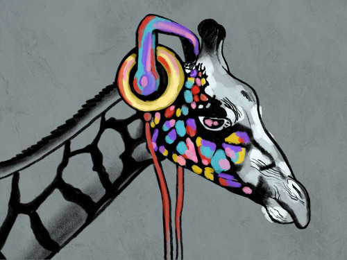 Boomin Giraffe Poster Print by Marcus Prime # MPRC648A