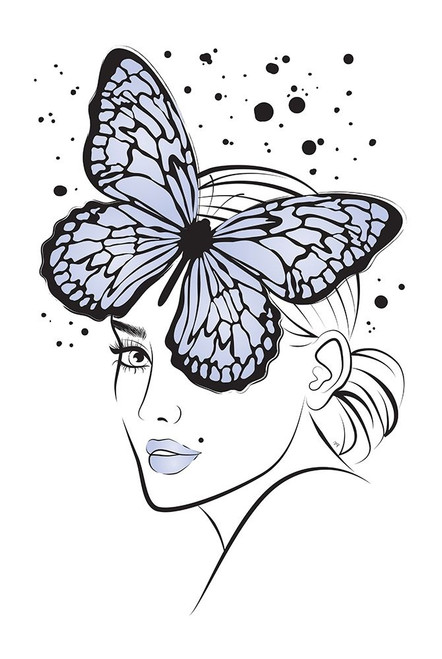 Lady Butterfly Blue Poster Print by Martina Pavlova # MPA117259