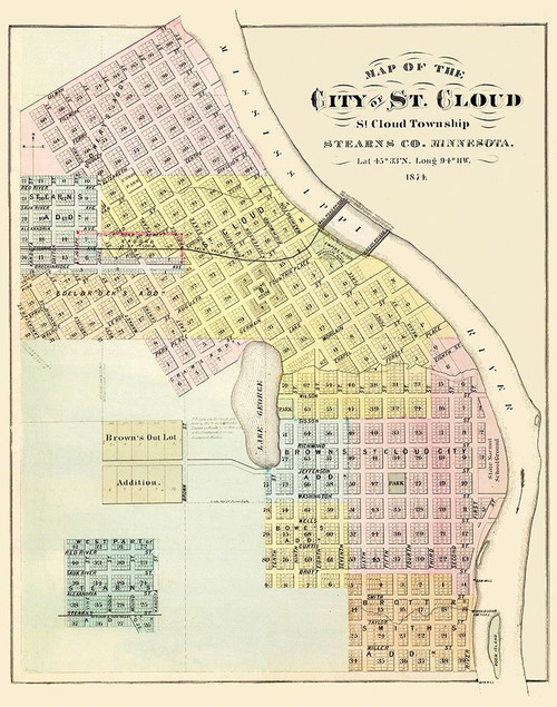 Saint Cloud Minnesota Landowner - Andreas 1874 Poster Print by Andreas Andreas # MNST0004