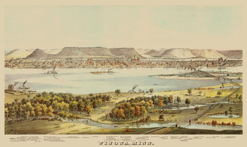 Winona Minnesota - Andreas 1874 Poster Print by Andreas Andreas # MNWI0002