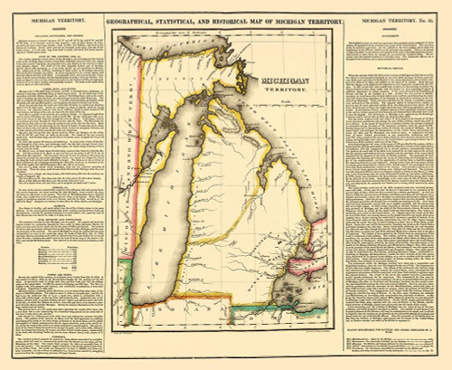 Michigan Territory Geographical Statistical Poster Print by Carey Carey # MIZZ0016