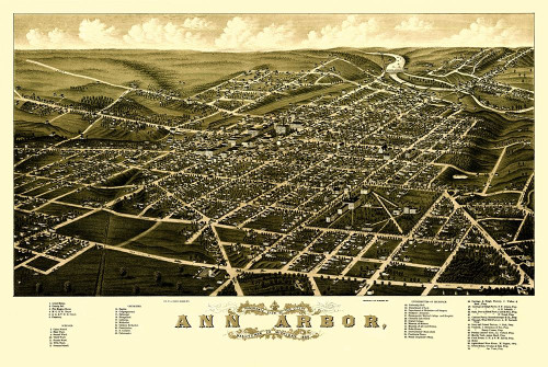 Ann Arbor Michigan - Beck 1880 Poster Print by Beck Beck # MIAN0001