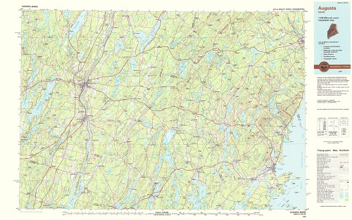 Augusta Maine Quad - USGS 1984 Poster Print by USGS USGS # MEAU0001
