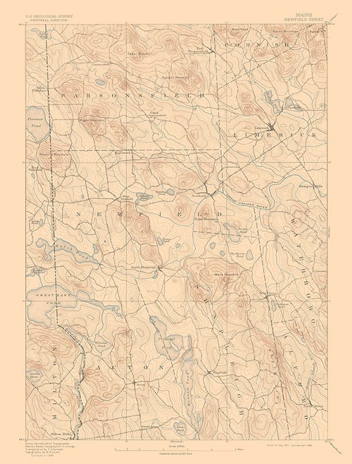 Newfield Maine Sheet - USGS 1893 Poster Print by USGS USGS # MENE0001