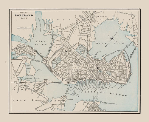 Portland  Maine - Cram 1892 Poster Print by Cram Cram # MEPO0002