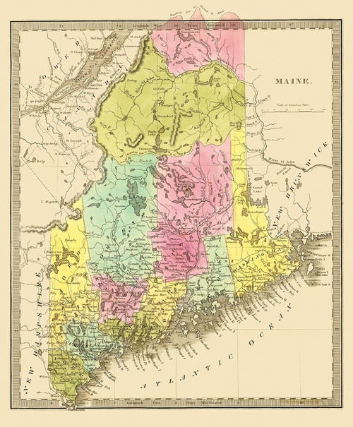 Maine - Greenleaf 1840 Poster Print by Greenleaf Greenleaf # MEZZ0007