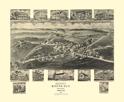Rising Sun Maryland - Fowler 1907 Poster Print by Fowler Fowler # MDRI0001