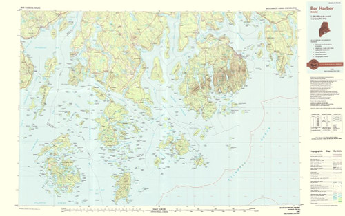 Bar Harbor Maine Quad - USGS 1985 Poster Print by USGS USGS # MEBH0001