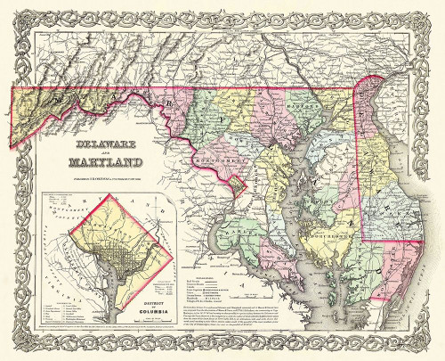 Maryland - 1855 Poster Print by Colton Colton # MDZZ0004