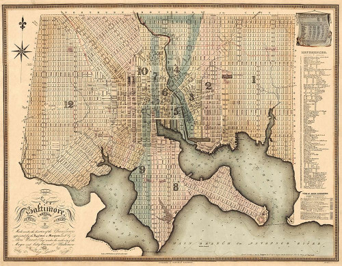 Baltimore Maryland - Lucas 1822 Poster Print by Lucas Lucas # MDBA0001