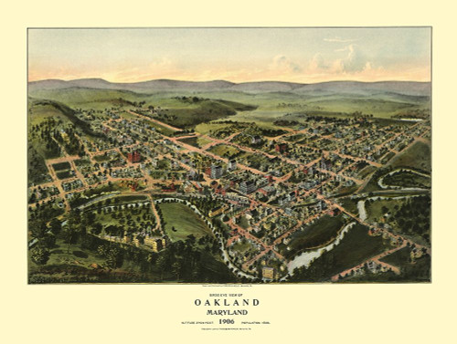 Oakland Maryland - Fowler 1906 Poster Print by Fowler Fowler # MDOA0001