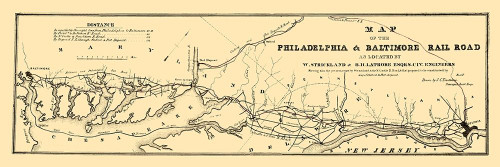 Philadelphia and Baltimore Railroad 1853 Poster Print by Trautwine Trautwine # MDPH0001