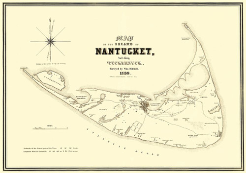 Nantucket Island Massachusetts - Bouve 1838 Poster Print by Bouve Bouve # MANA0002