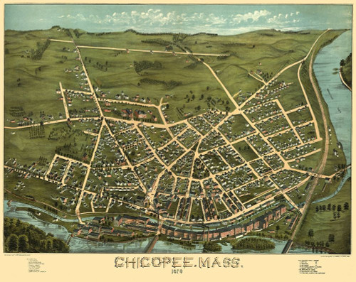 Chicopee Massachusetts - Brimner 1878 Poster Print by Bremner Bremner # MACH0001